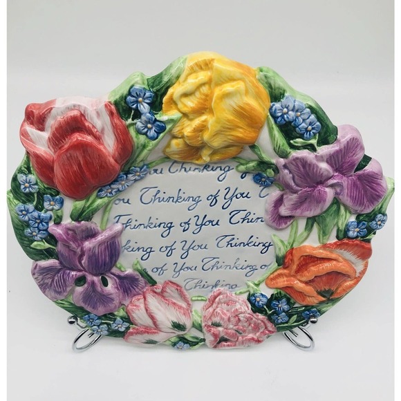 Fitz & Floyd Essentials Plate Spring Handcrafted Bouquet “Thinking of You" A1 - Picture 4 of 4